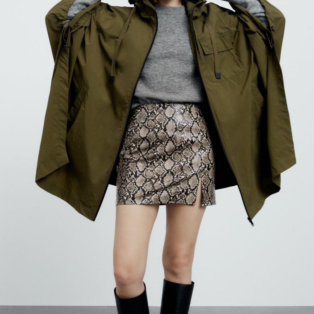 ❌❌SOLD❌❌NWT zara animal print leather skirt